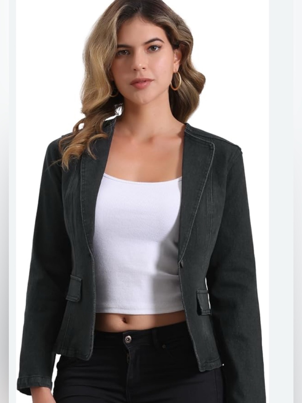 Classic Black Tailored Jean Jacket